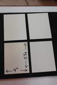 Cut paper into four pieces each 4" x 5 1/4"