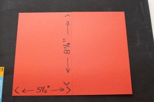 Cut paper in half to 5 1/2 - 8 1/2