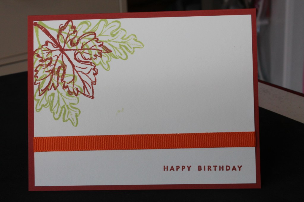 Using adhesive, adhere cardstock to front of card.